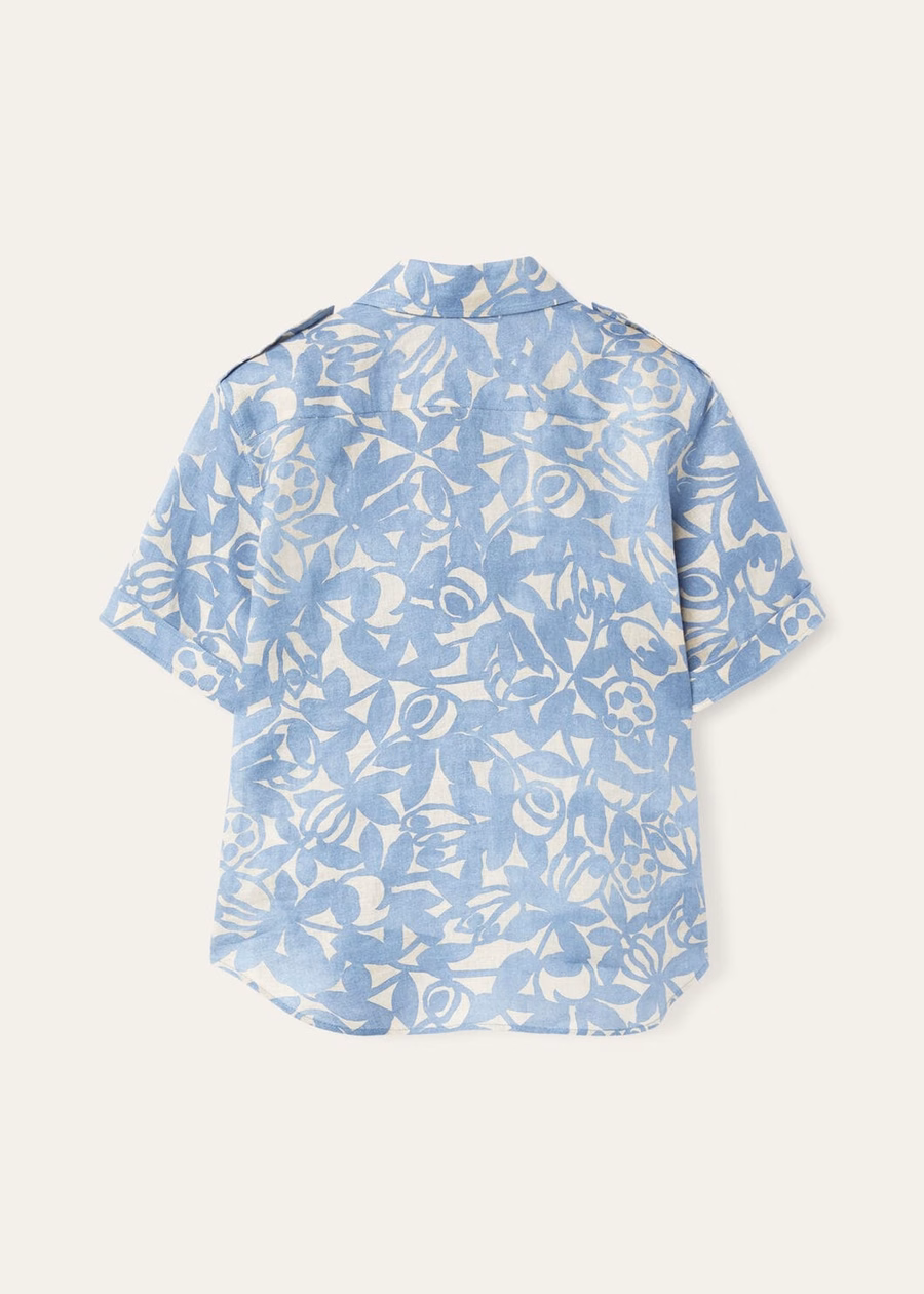 Annalisa-shirt in Beau Blue/Creamed Honey