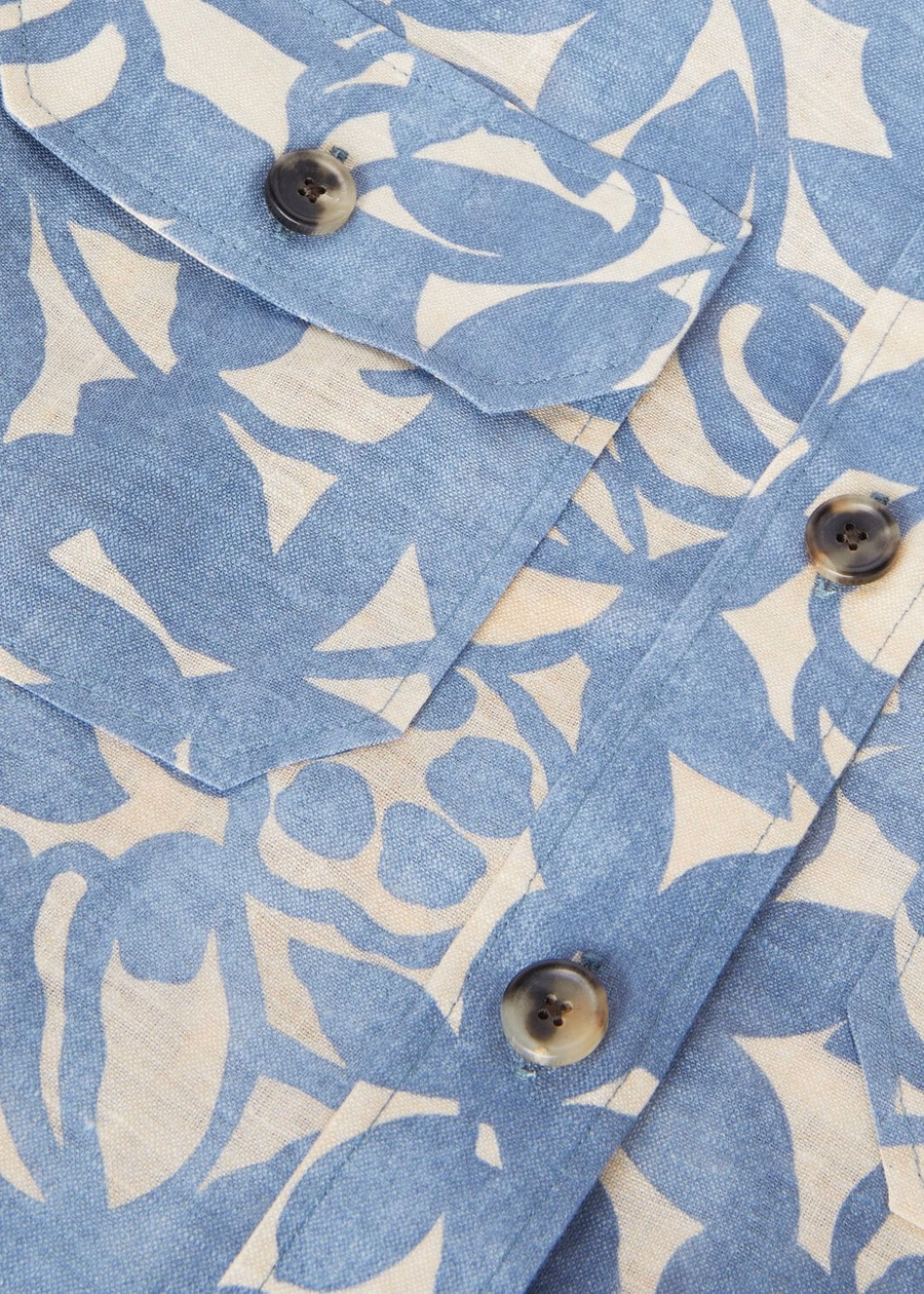 Annalisa-shirt in Beau Blue/Creamed Honey