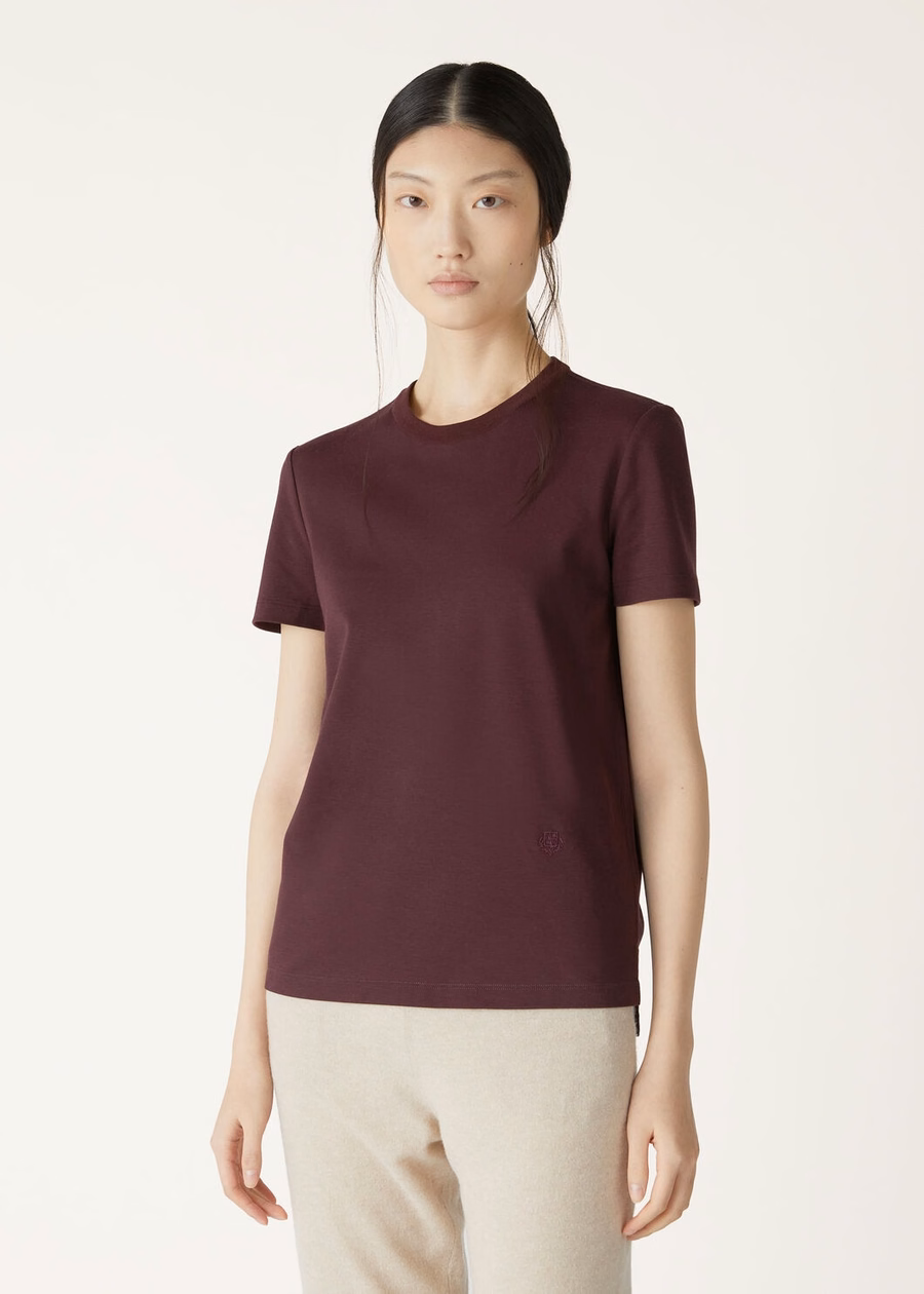 T-shirt My-T Katoen Diep Bordeauxrood