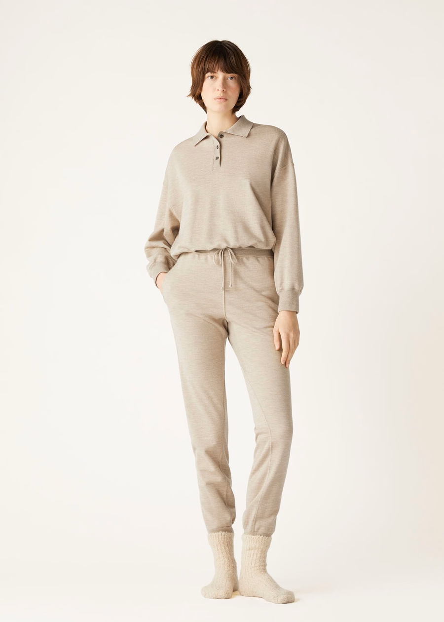 Coconing Cashmere Polo Sweatshirt DEMY BROWN NAT