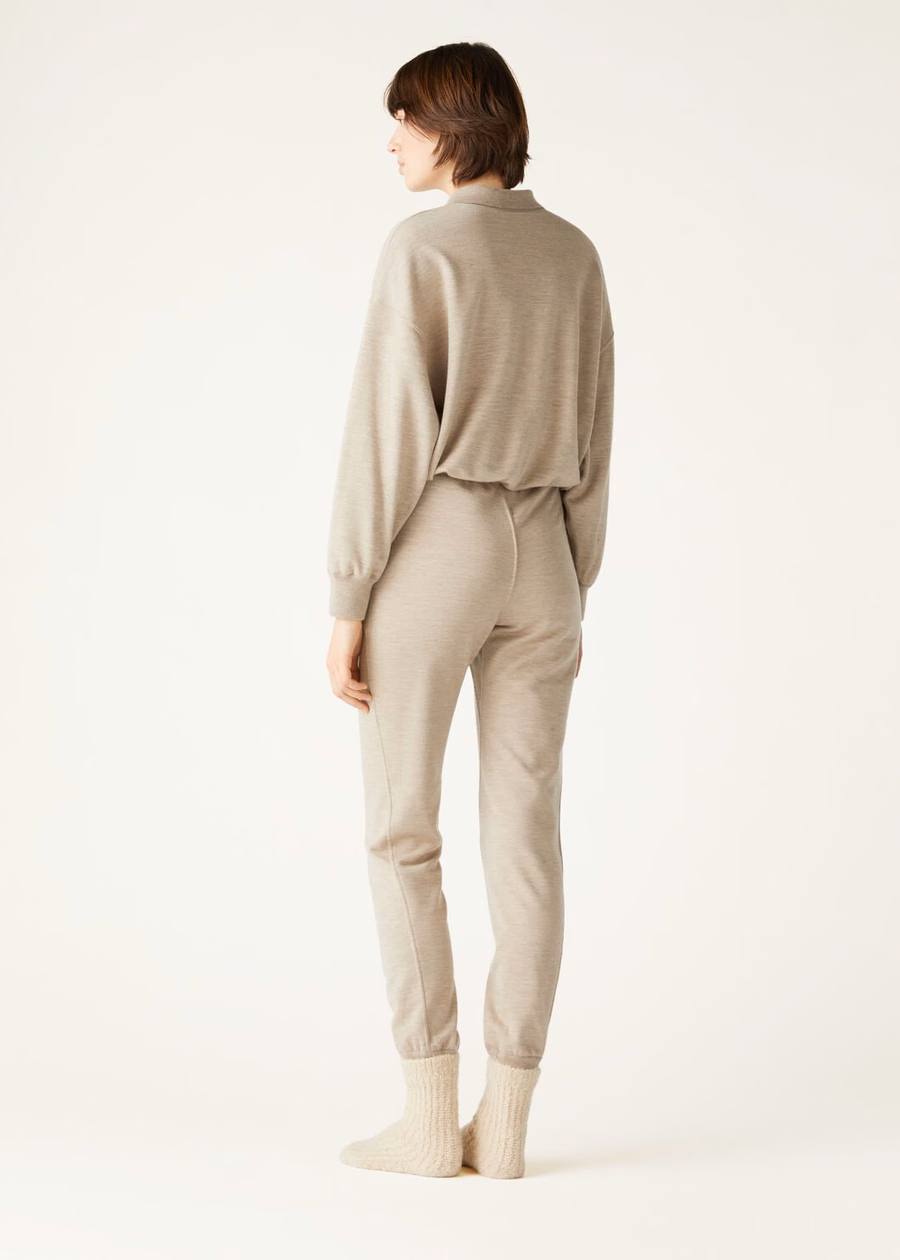 Coconing Cashmere Polo Sweatshirt DEMY BROWN NAT