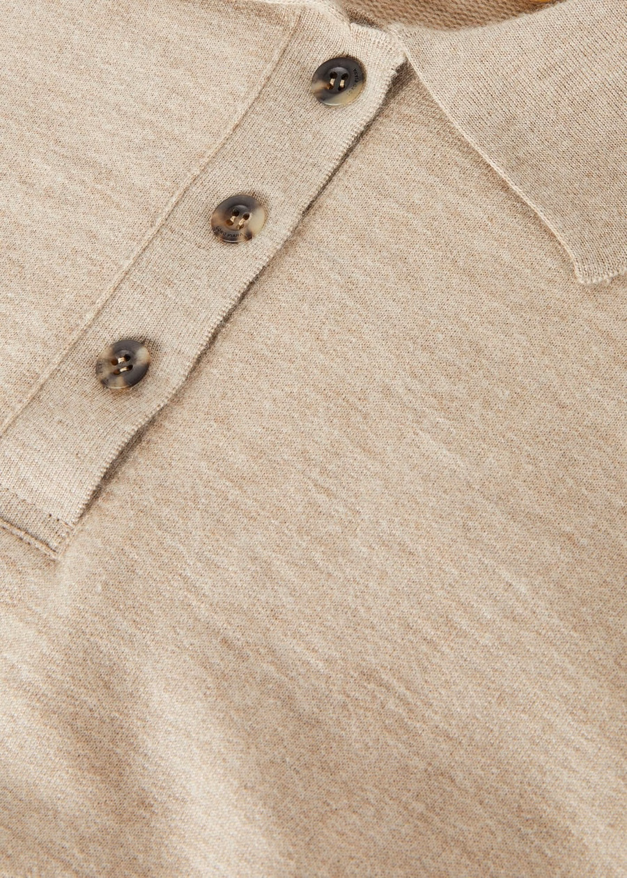 Coconing Cashmere Polo Sweatshirt DEMY BROWN NAT