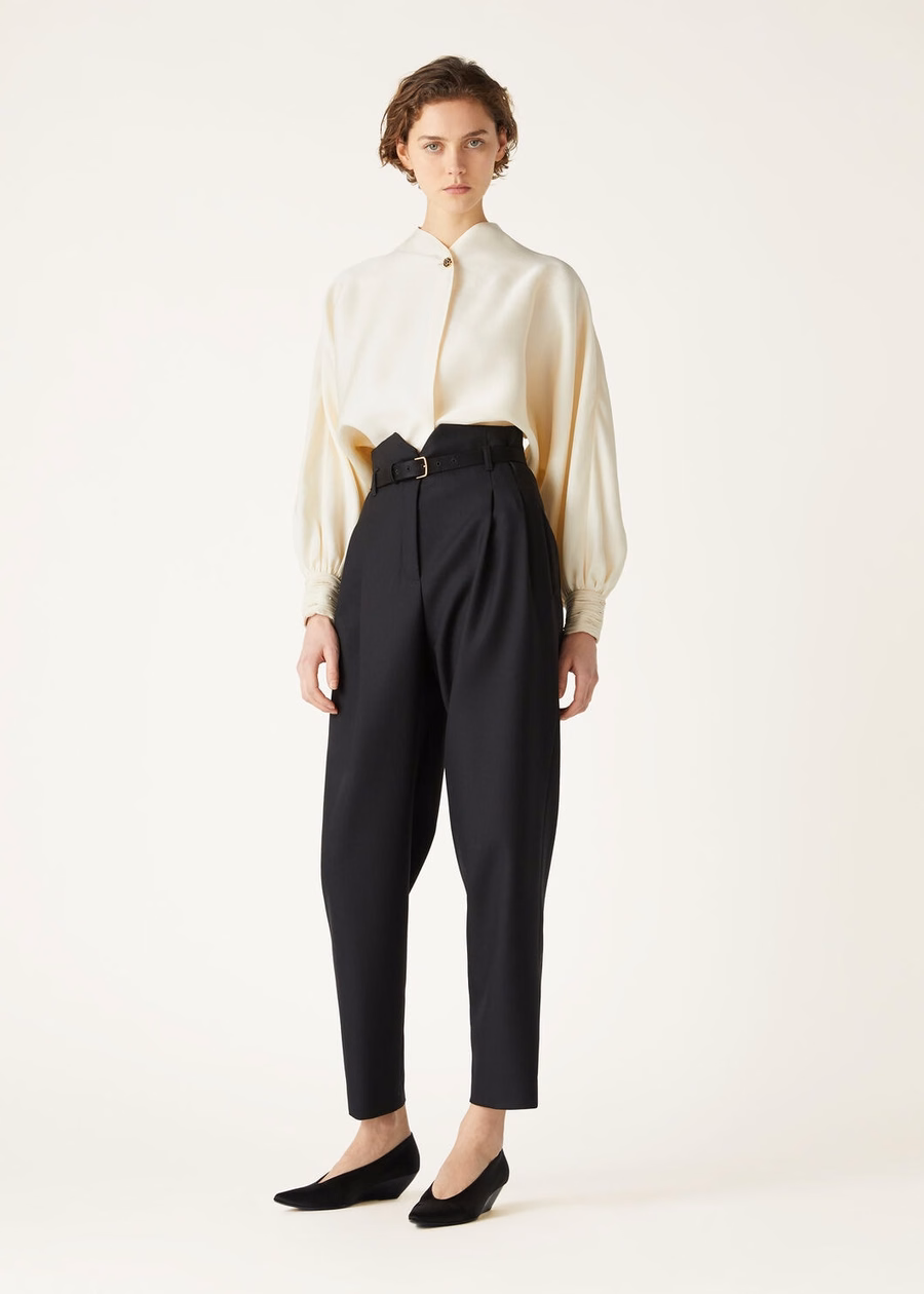 Jody zijden blouse in de kleur wit met peper