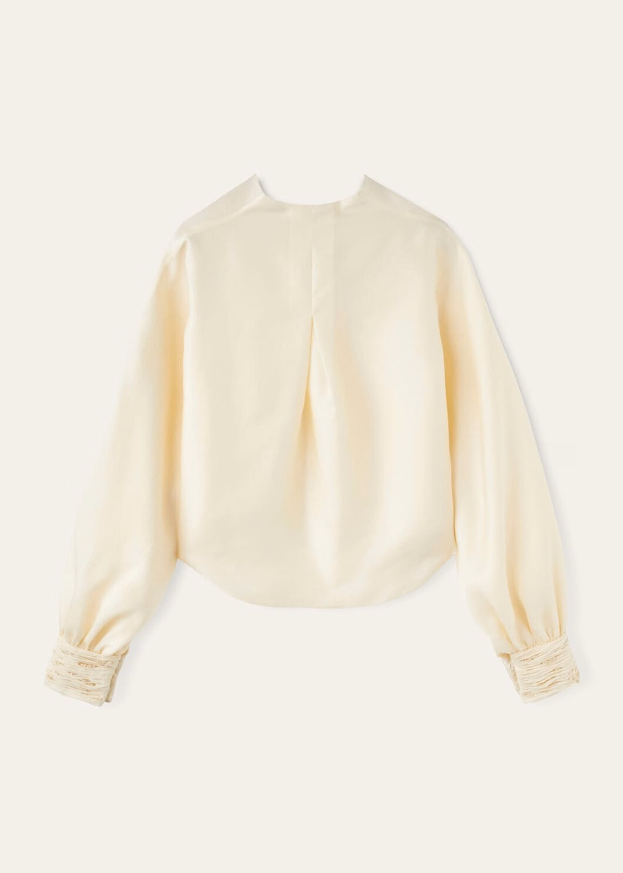 Jody zijden blouse in de kleur wit met peper