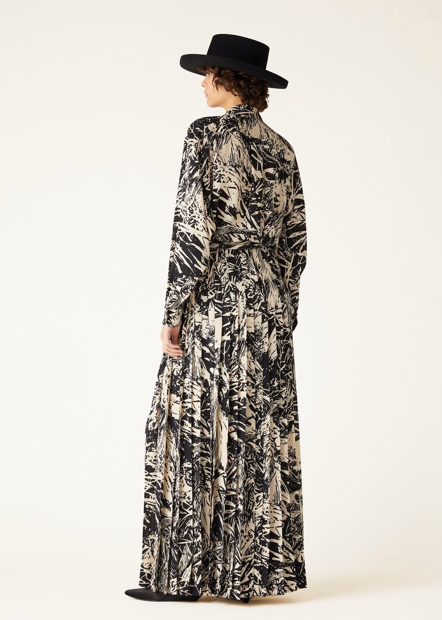 Elisabette zijden blouse zwart/nougat