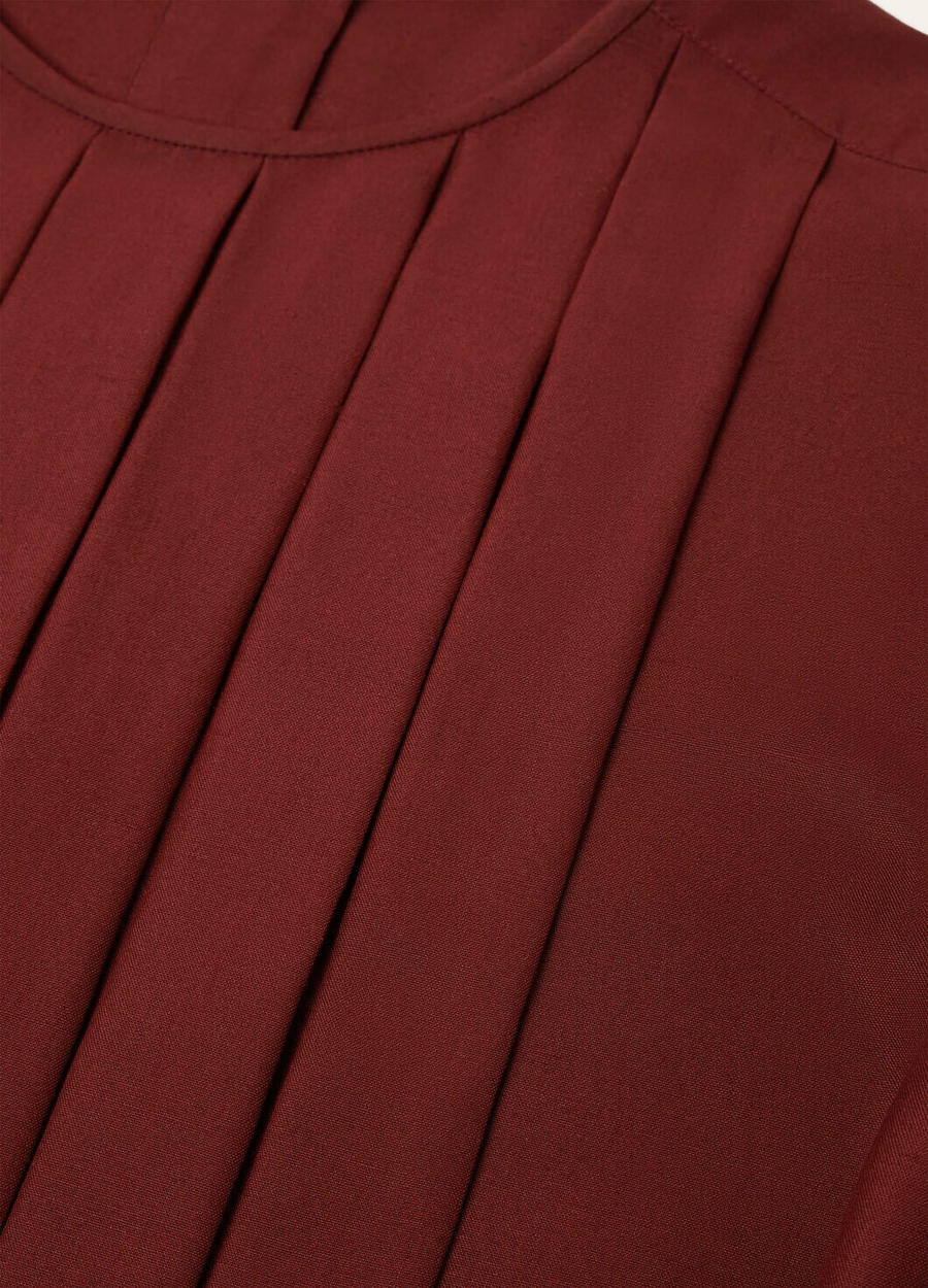 Rossana zijden blouse in diep bordeauxrood