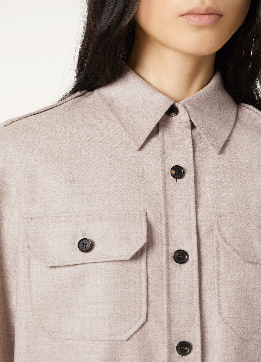Anya Kasjmier Blouse van Scheerwol, Mistgrijs