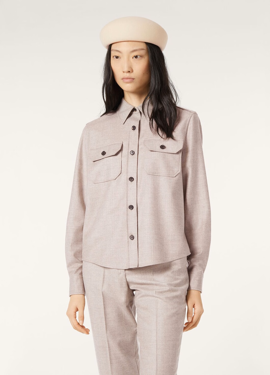 Anya Kasjmier Blouse van Scheerwol, Mistgrijs
