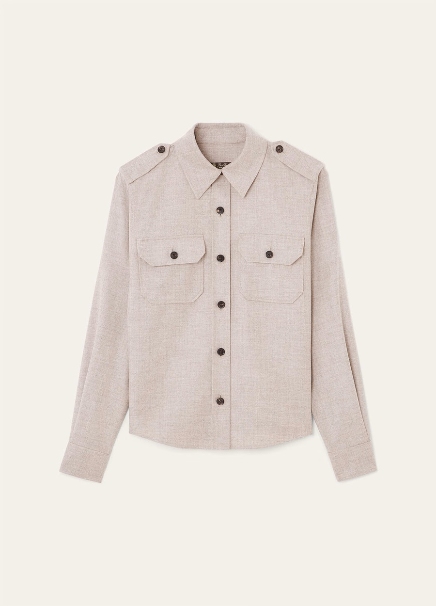 Anya Kasjmier Blouse van Scheerwol, Mistgrijs