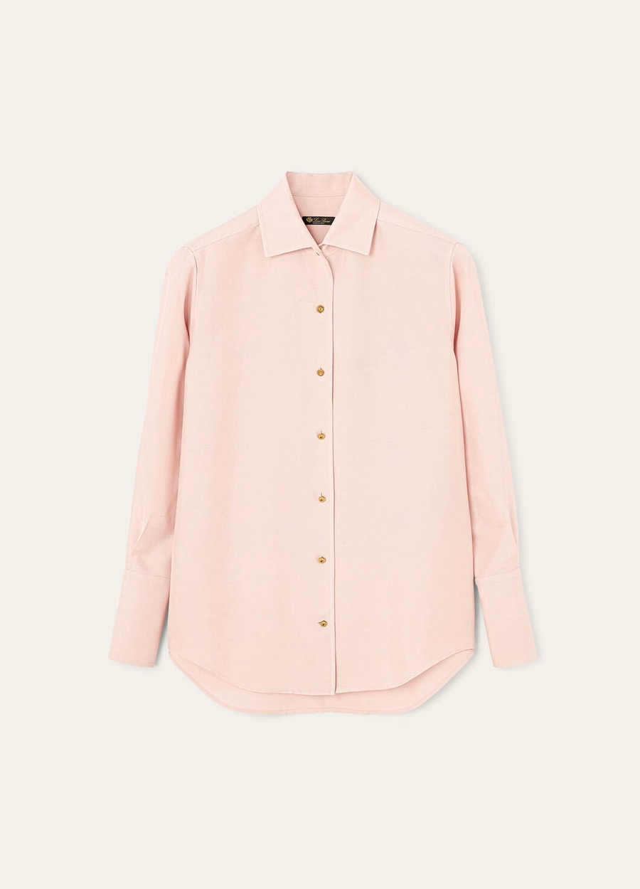 Dunia shirt van zachte zijde in roze