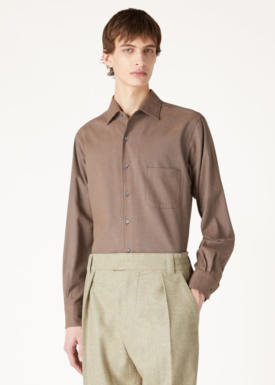 andre katoenen shirt roestbruin
