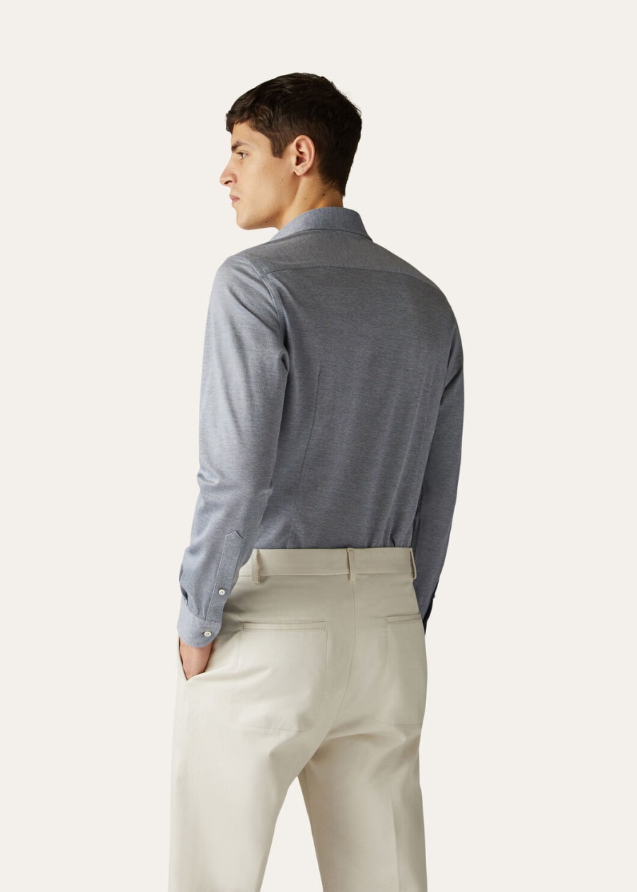 andrew cotton quartz blauw shirt