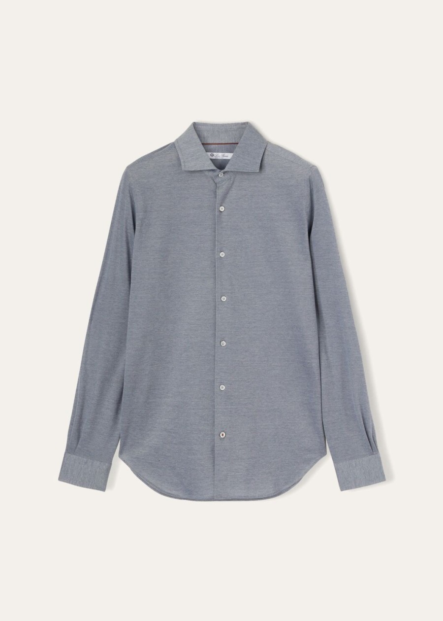andrew cotton quartz blauw shirt