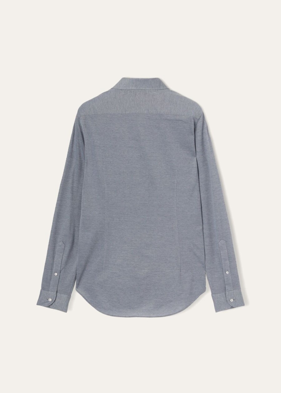 andrew cotton quartz blauw shirt