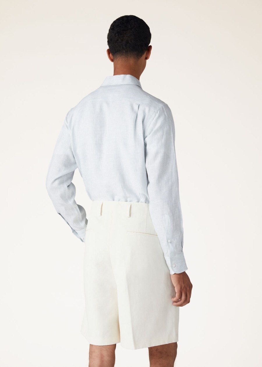 andre-shirt in aqua microstrepen