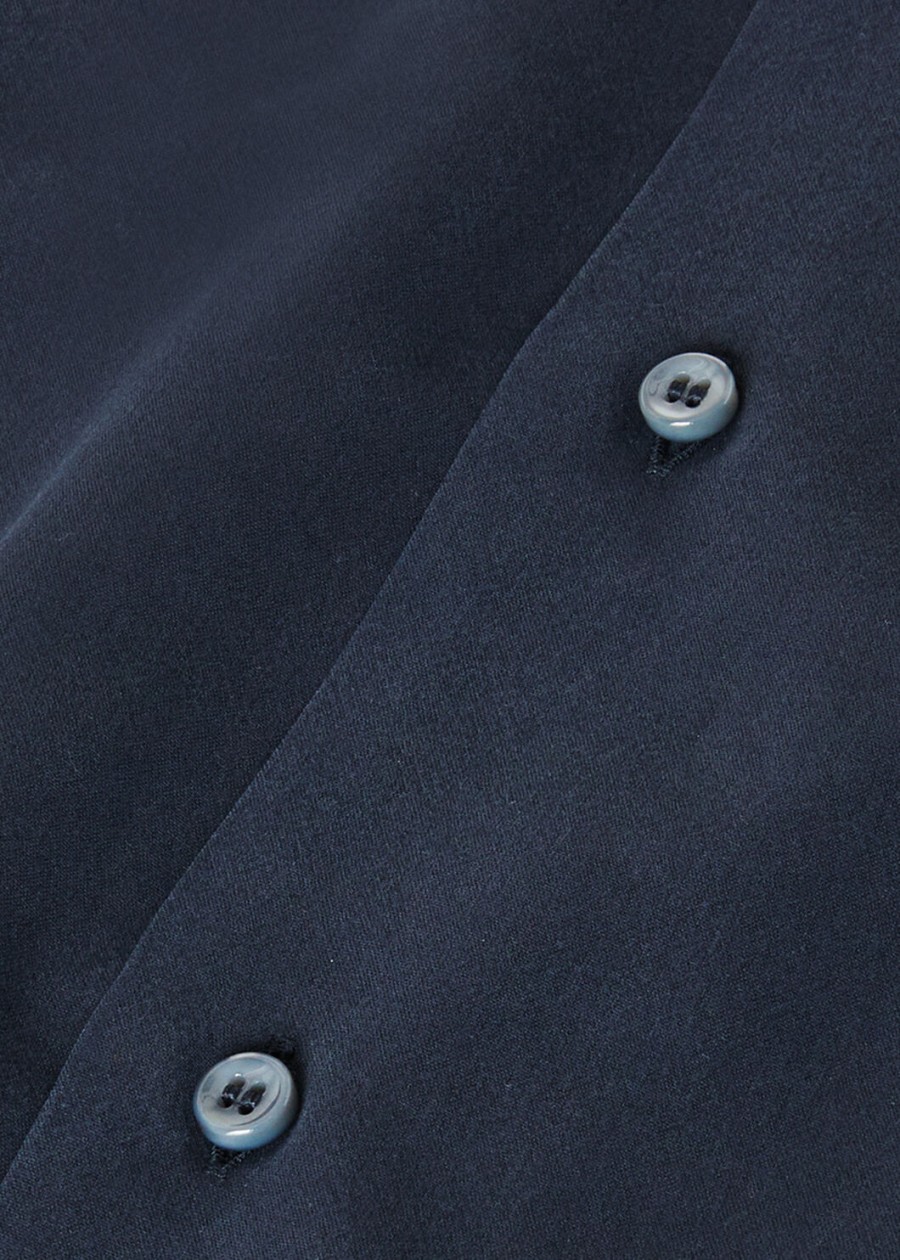 elia zijden overhemd in marineblauw