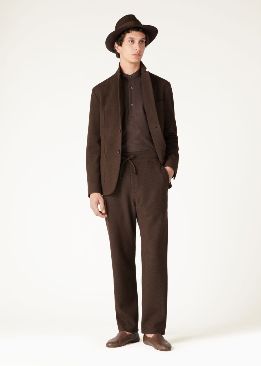 elia polo shirt van cashmere virgin wool cocoa truffle melange