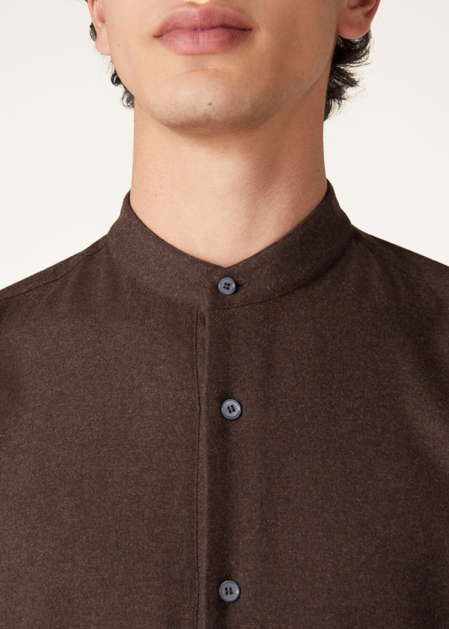 elia polo shirt van cashmere virgin wool cocoa truffle melange