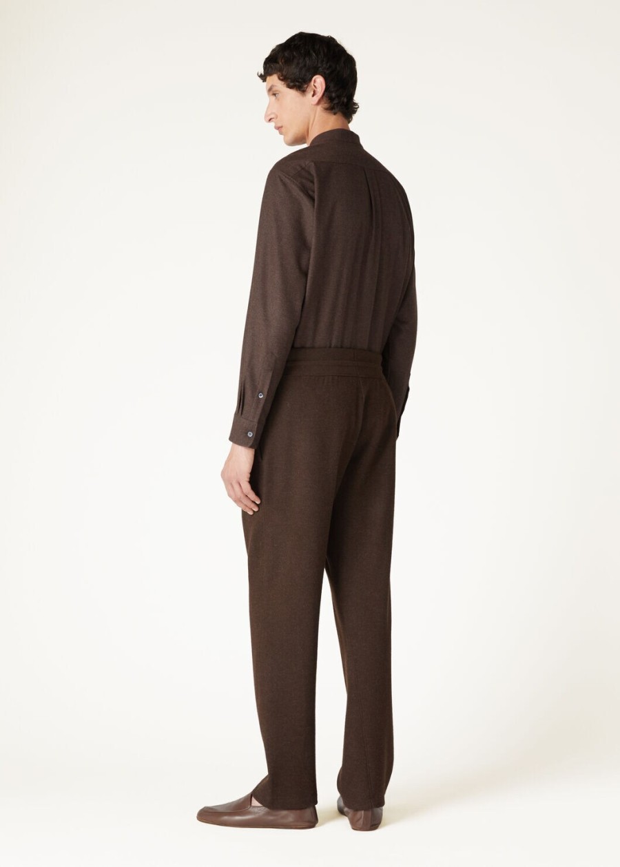 elia polo shirt van cashmere virgin wool cocoa truffle melange