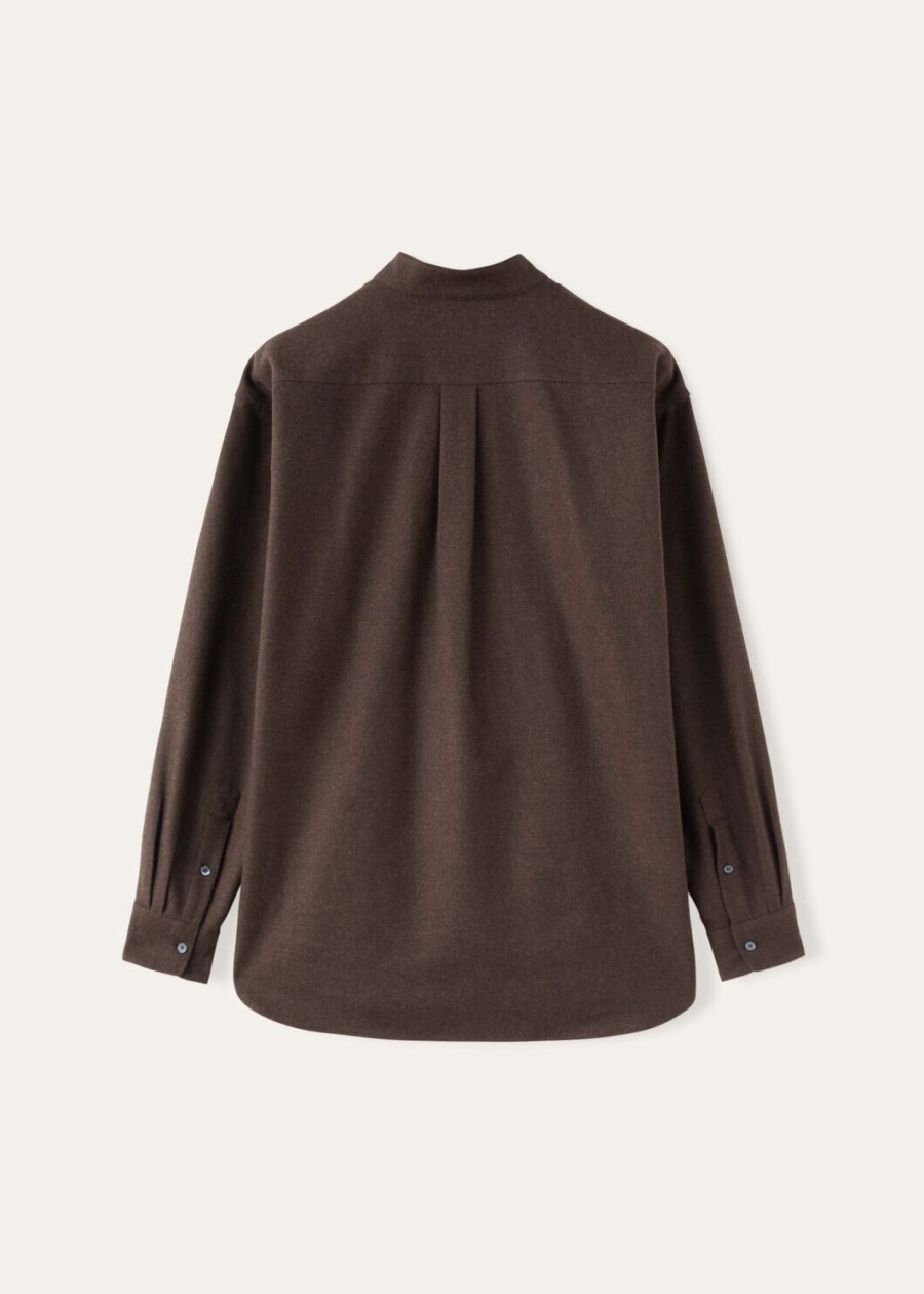elia polo shirt van cashmere virgin wool cocoa truffle melange