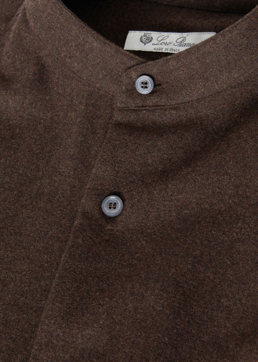 elia polo shirt van cashmere virgin wool cocoa truffle melange