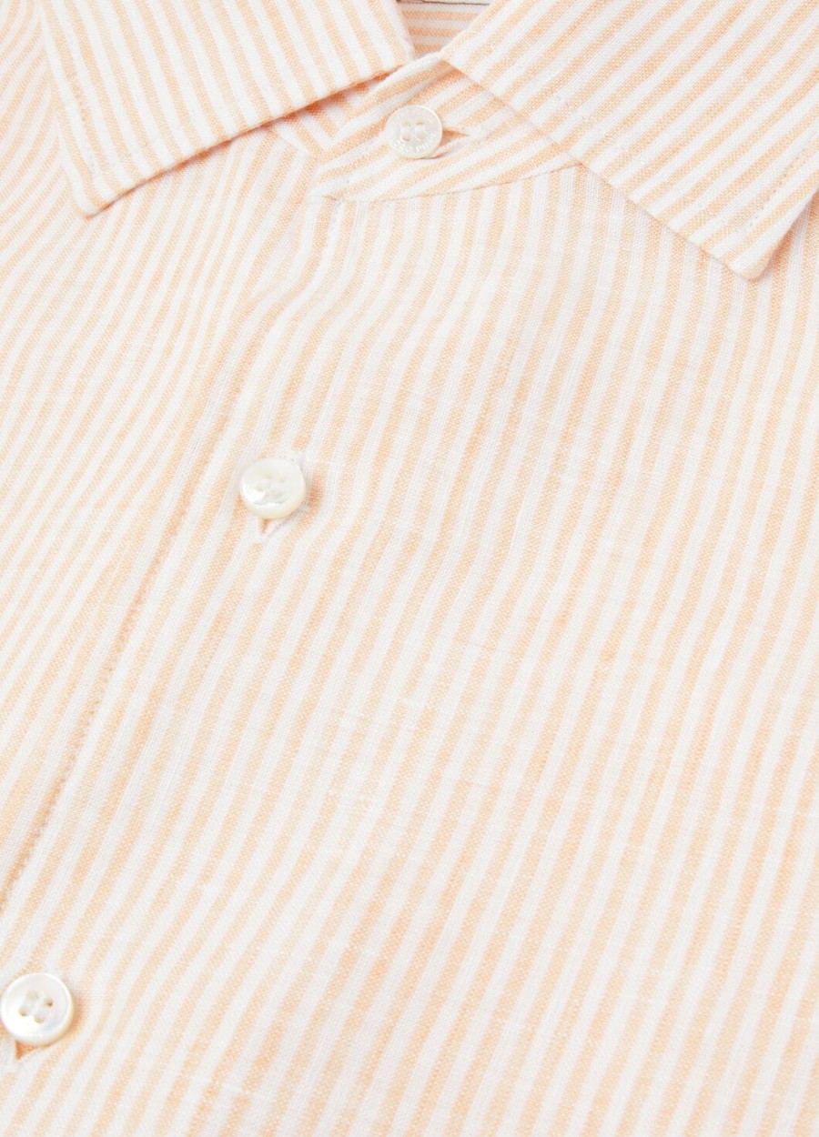 raffaele overhemd in dun pastel oranje