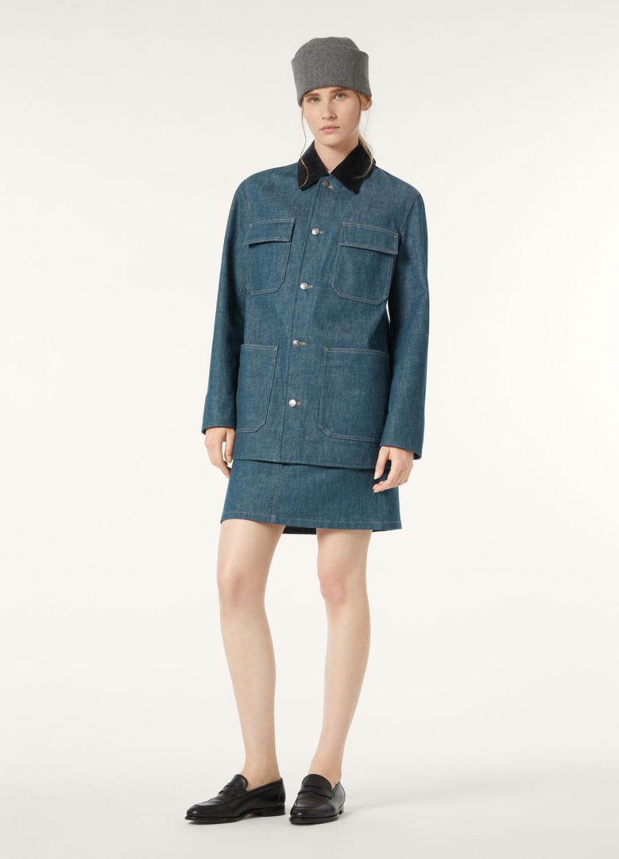 joanne austin denimblauwe spirulina rok