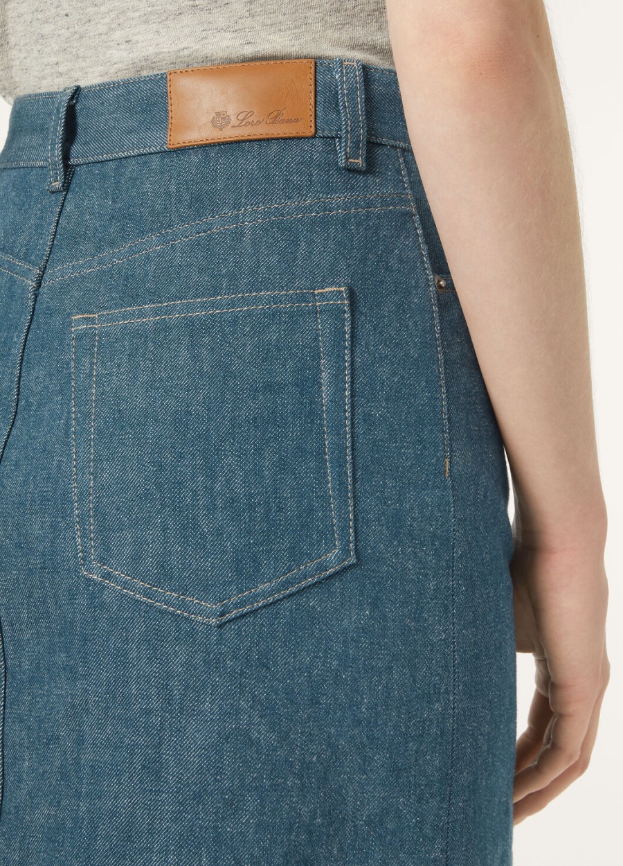 joanne austin denimblauwe spirulina rok