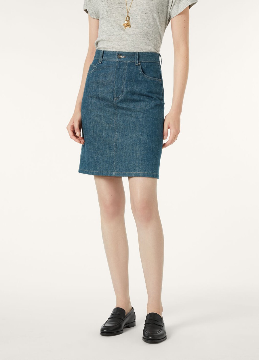 joanne austin denimblauwe spirulina rok