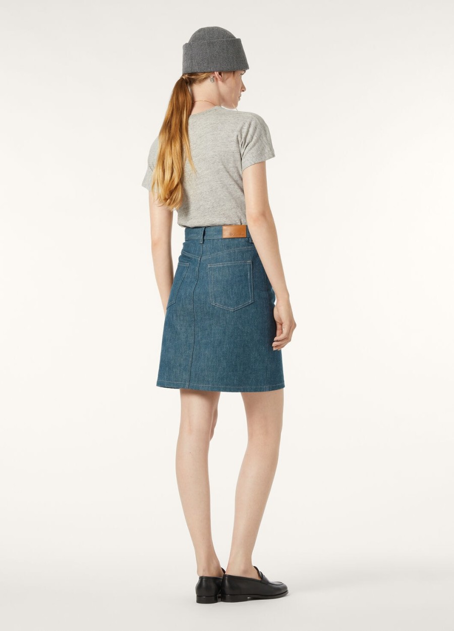 joanne austin denimblauwe spirulina rok