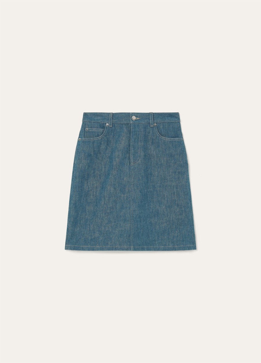 joanne austin denimblauwe spirulina rok