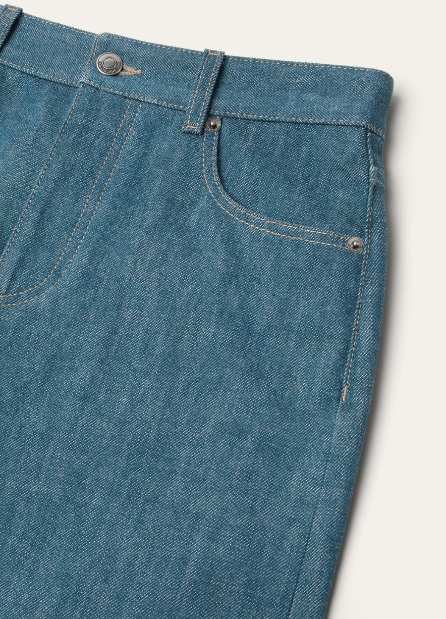joanne austin denimblauwe spirulina rok