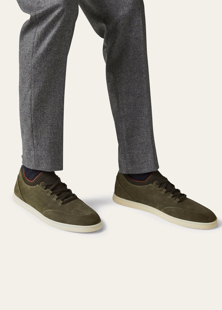 Soho Walk kalfsleren sneakers, zeer donkergroen