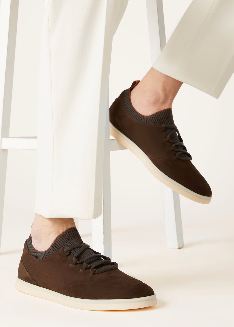 Soho Walk kalfsleren sneakers, chocolade