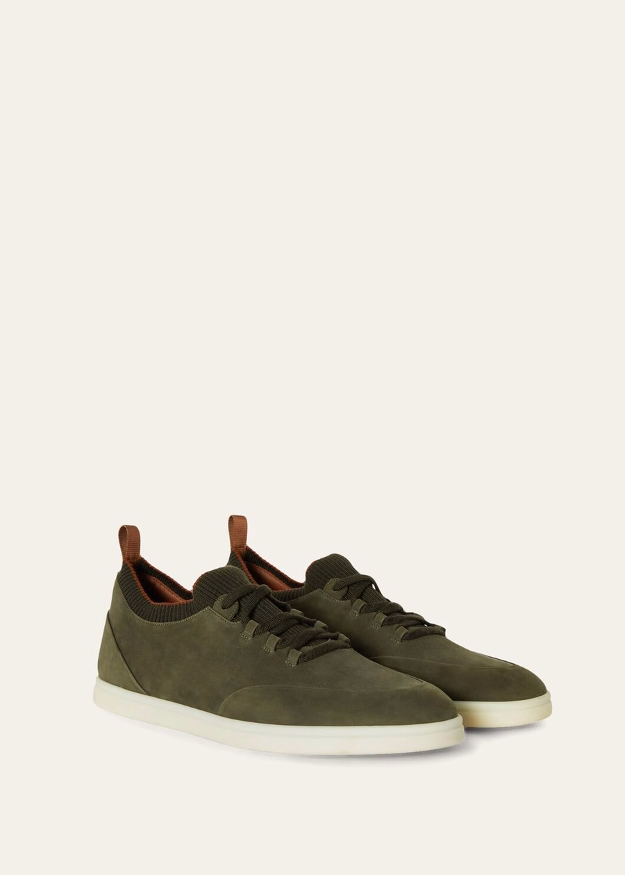 Soho Walk kalfsleren sneakers, zeer donkergroen