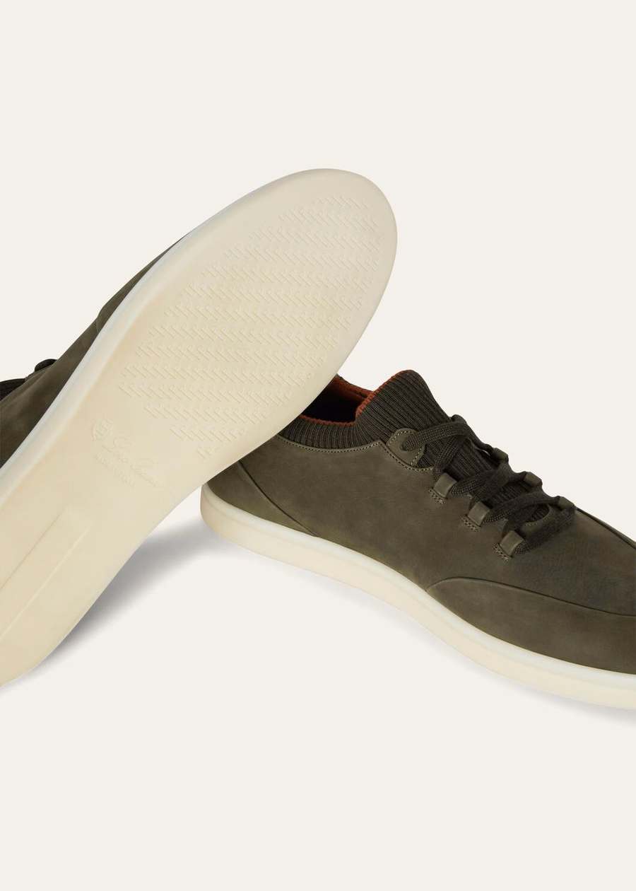 Soho Walk kalfsleren sneakers, zeer donkergroen