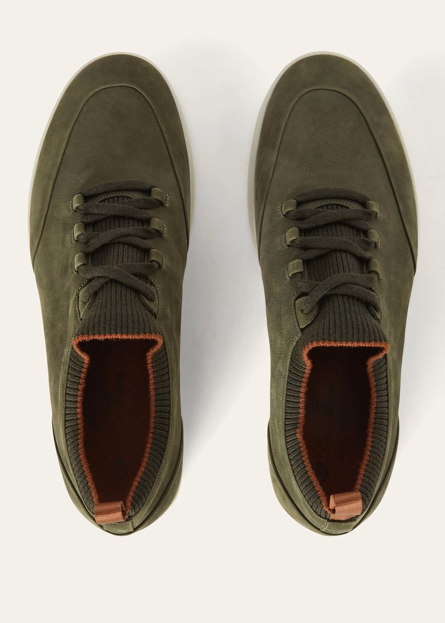 Soho Walk kalfsleren sneakers, zeer donkergroen