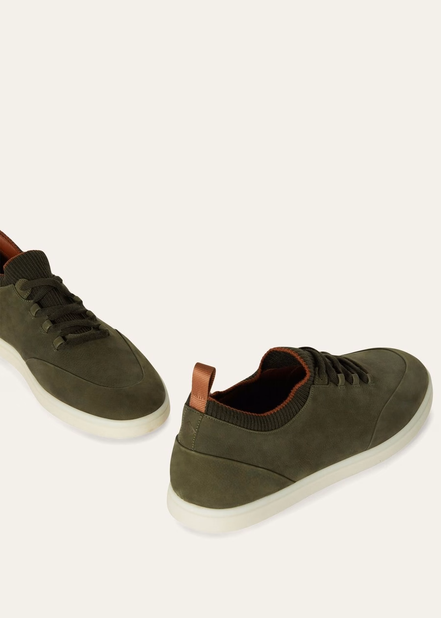Soho Walk kalfsleren sneakers, zeer donkergroen