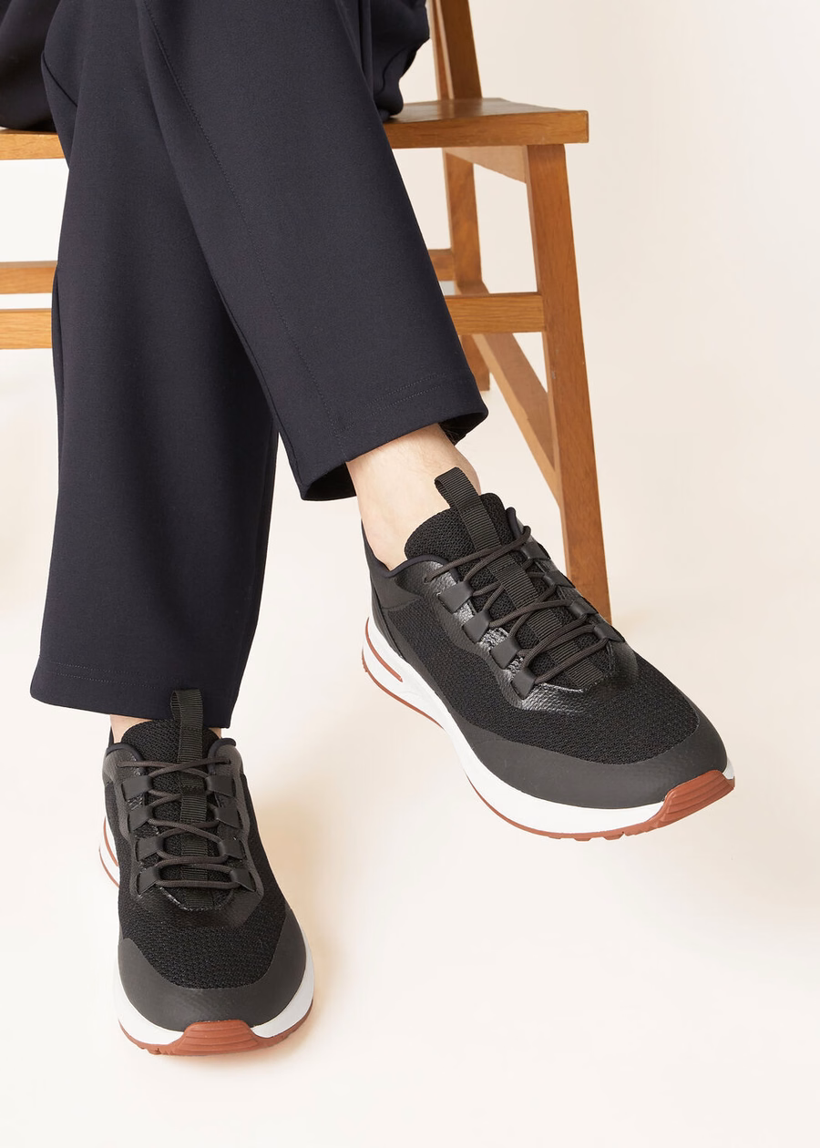Weekendsneakers, microvezel, zwart