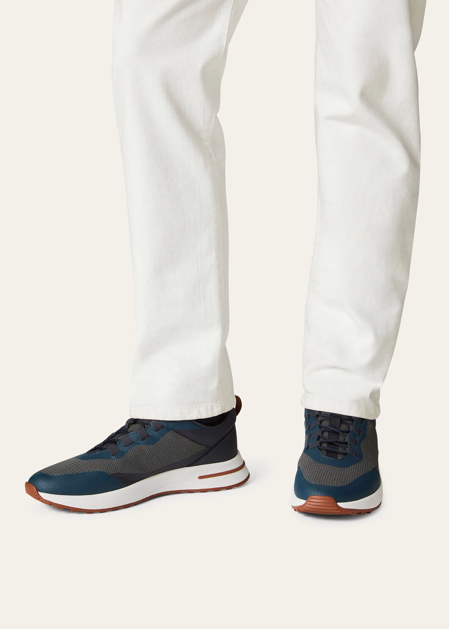 Weekendsneakers, microvezel, antracietblauw