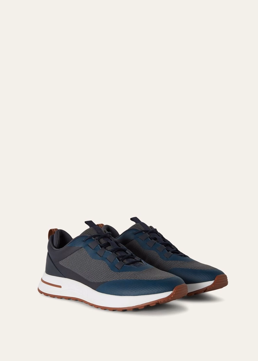 Weekendsneakers, microvezel, antracietblauw