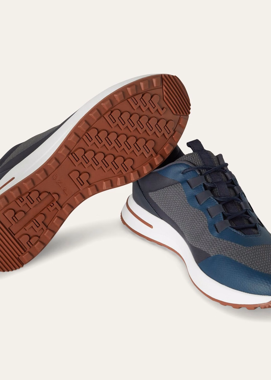 Weekendsneakers, microvezel, antracietblauw