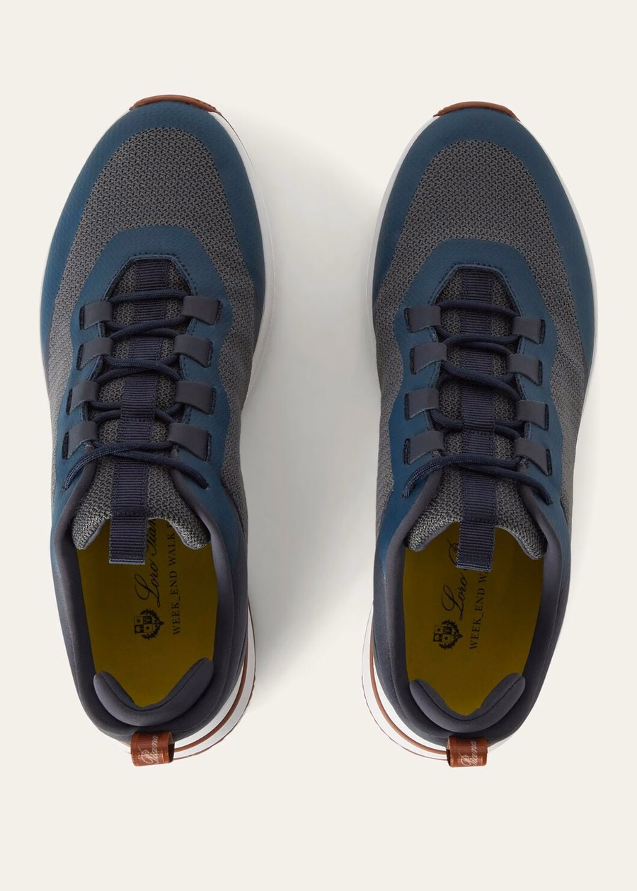 Weekendsneakers, microvezel, antracietblauw
