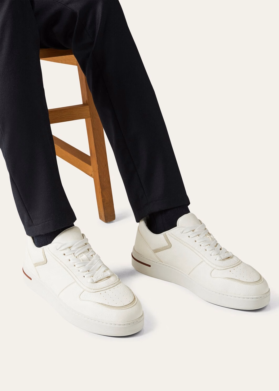 Newport Walk witte sneakers van hertenleer