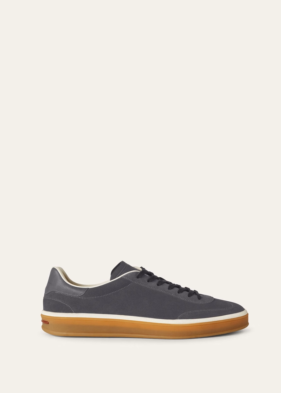 Tennis Walk Tennis Suede Kalfsleer Split Warm Grijs