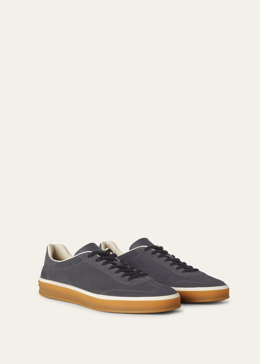 Tennis Walk Tennis Suede Kalfsleer Split Warm Grijs