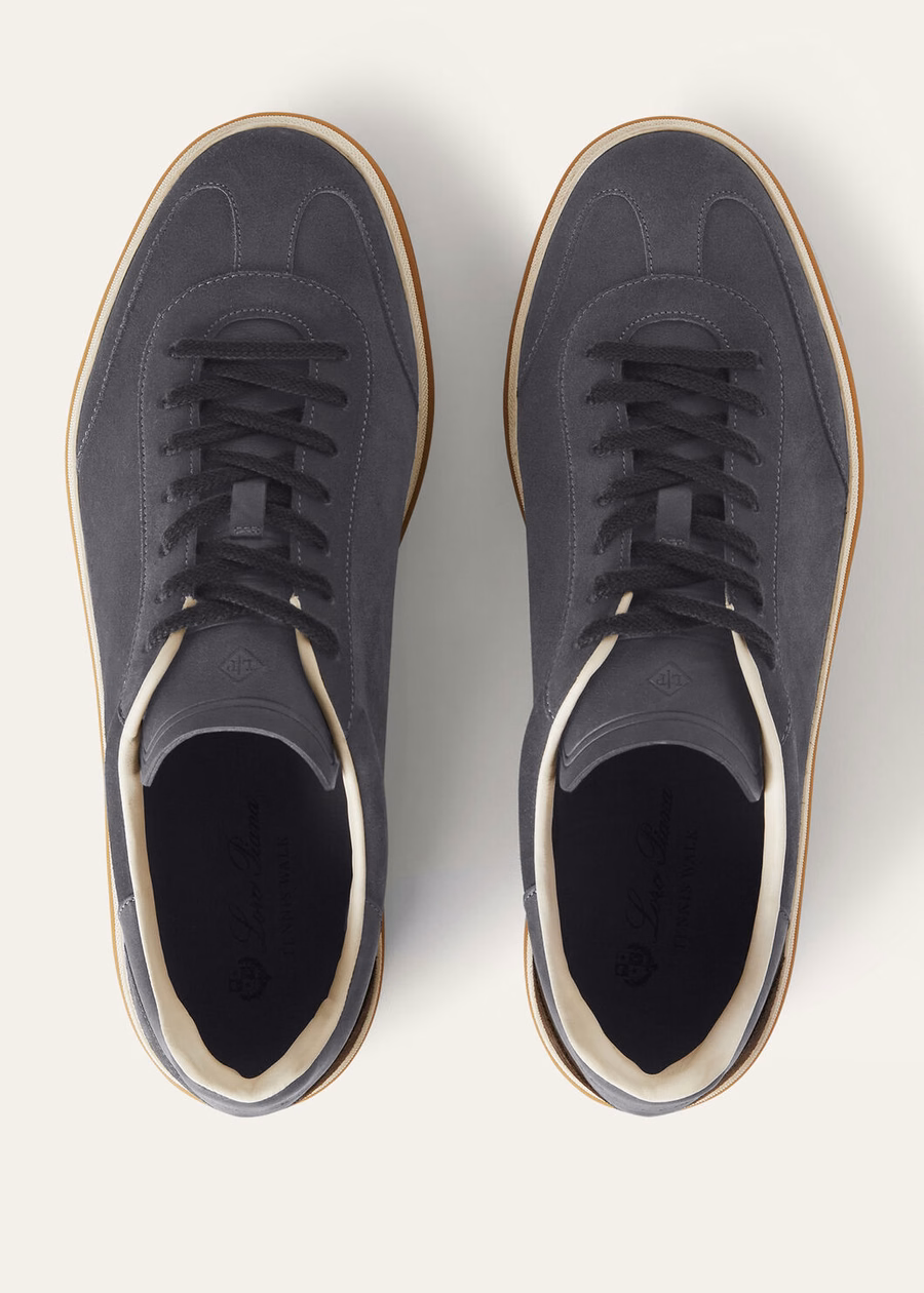 Tennis Walk Tennis Suede Kalfsleer Split Warm Grijs