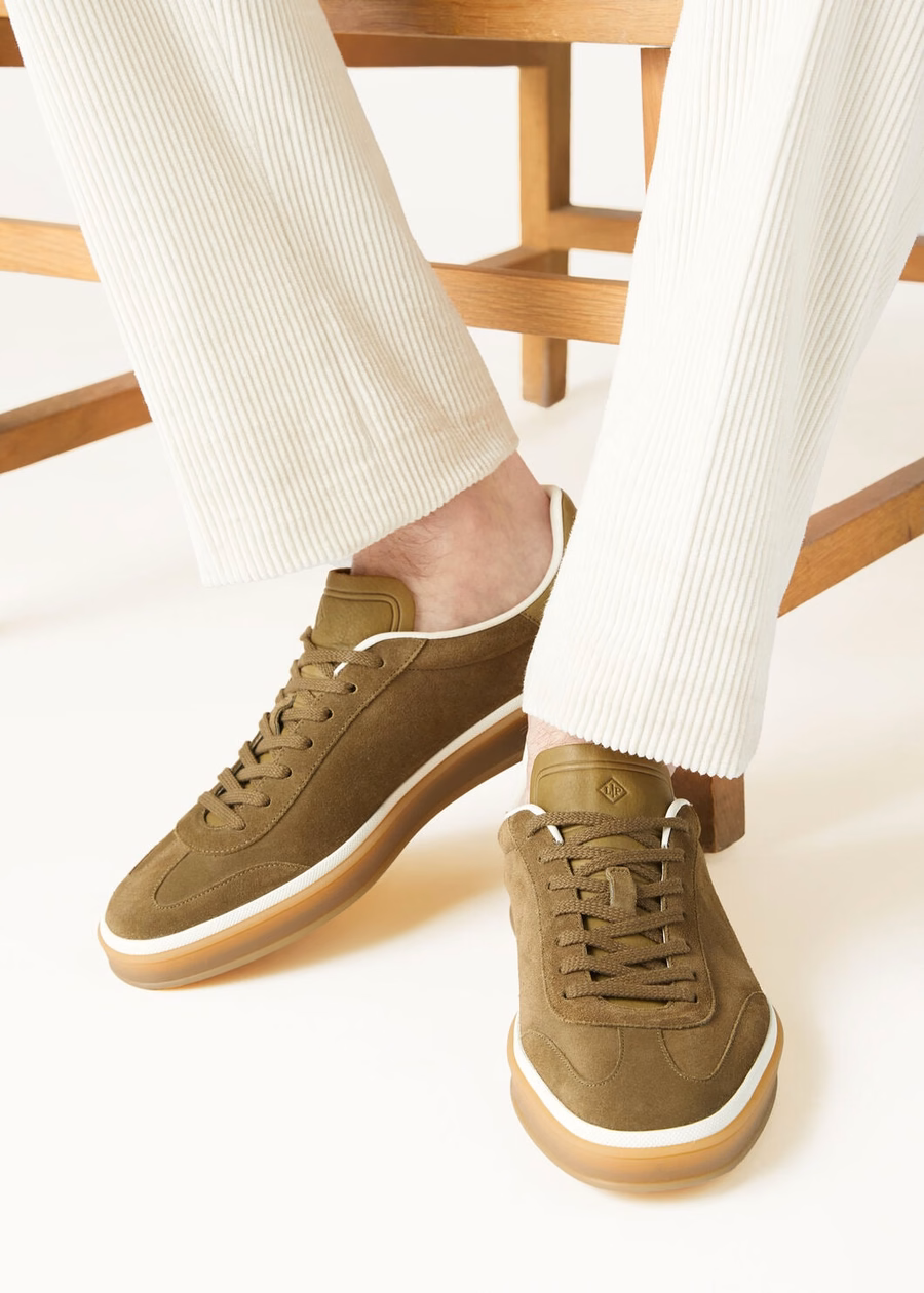 Tennis Walk Tennis Suede Calf Split Tundra Green