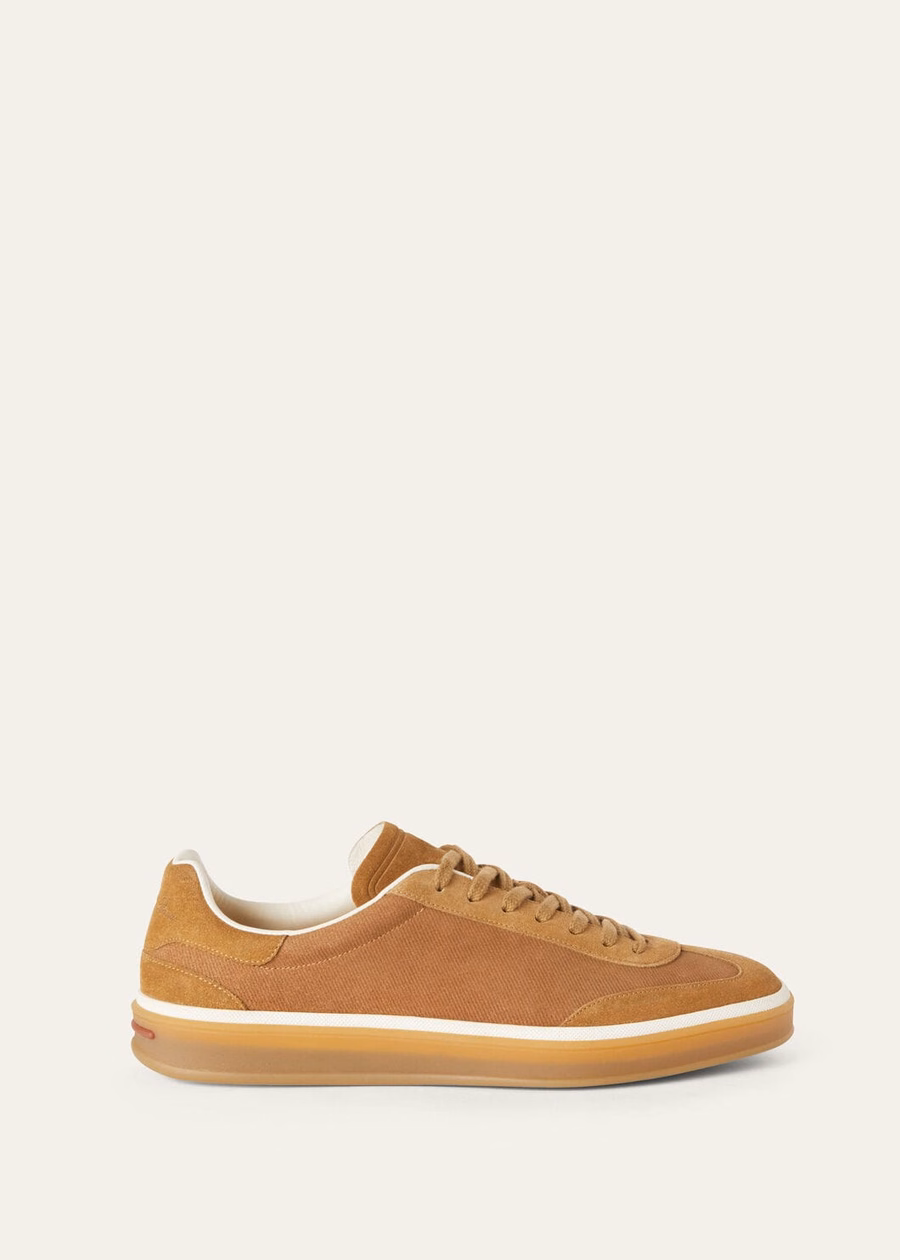 Tennis Walk Sneaker Suède Kalfs Split Whiskey