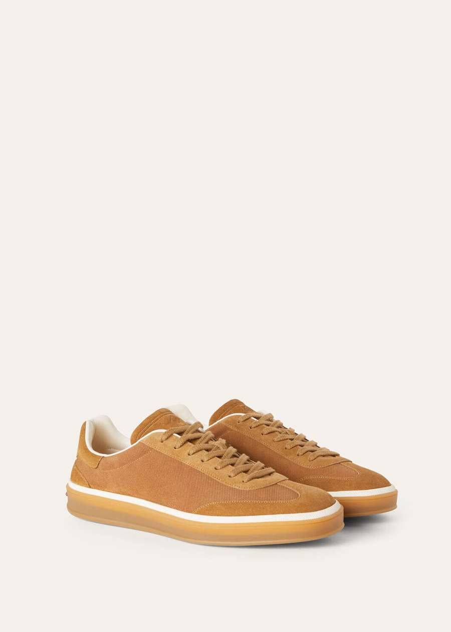 Tennis Walk Sneaker Suède Kalfs Split Whiskey